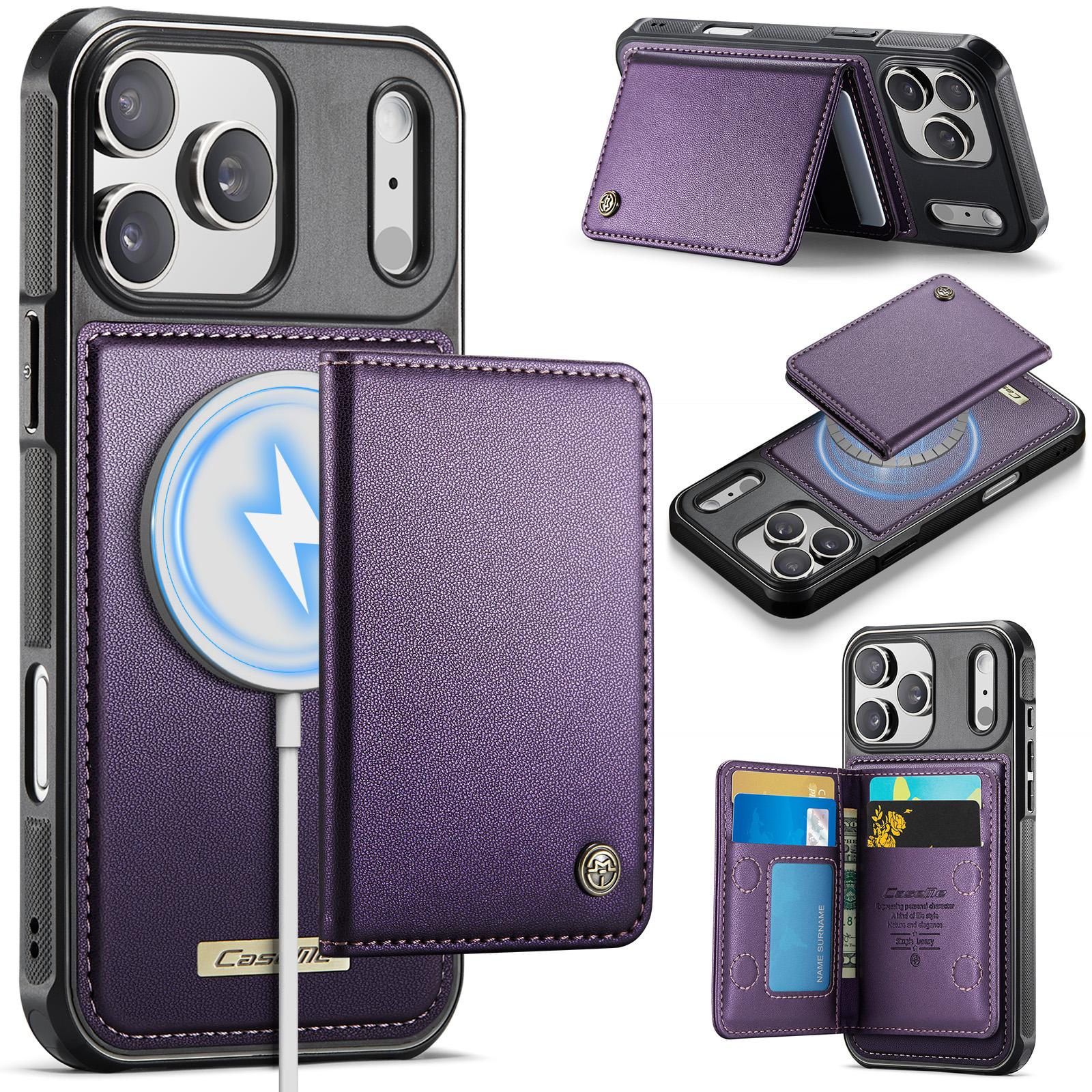 

For iPhone 17 Pro Magnetic Case CASEME ME80 Series Leather PC TPU Phone Cover with Detachable Wallet