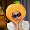 Cute Orange Fruit Plush Hat PP Cotton Filled Elastic Soft Warm Lightweight