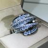 High Quality Interwoven Geometric White Zircon Ring 925 Silver For Ladies Men Wedding Party Engagement Jewelry Gift