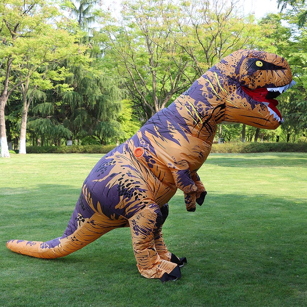 T-rex inflável de Tiranossauro Fantasia de Dinossauro Criança Crianças Adulto Role-playing Fantasia Halloween Mascote Roupa de Festa