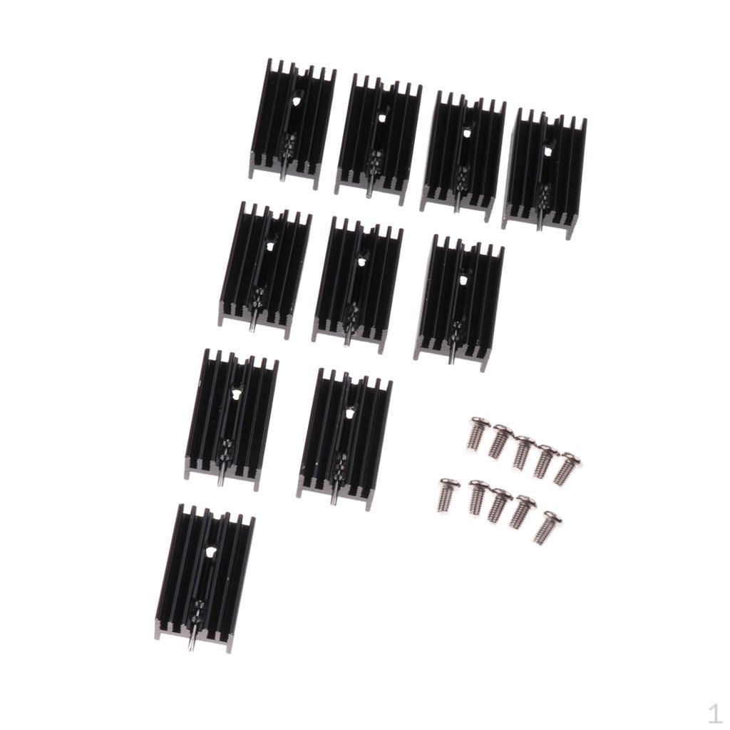 

10 шт. 15x11x25 мм алюмінієві MOSFET транзистори чорного кольору