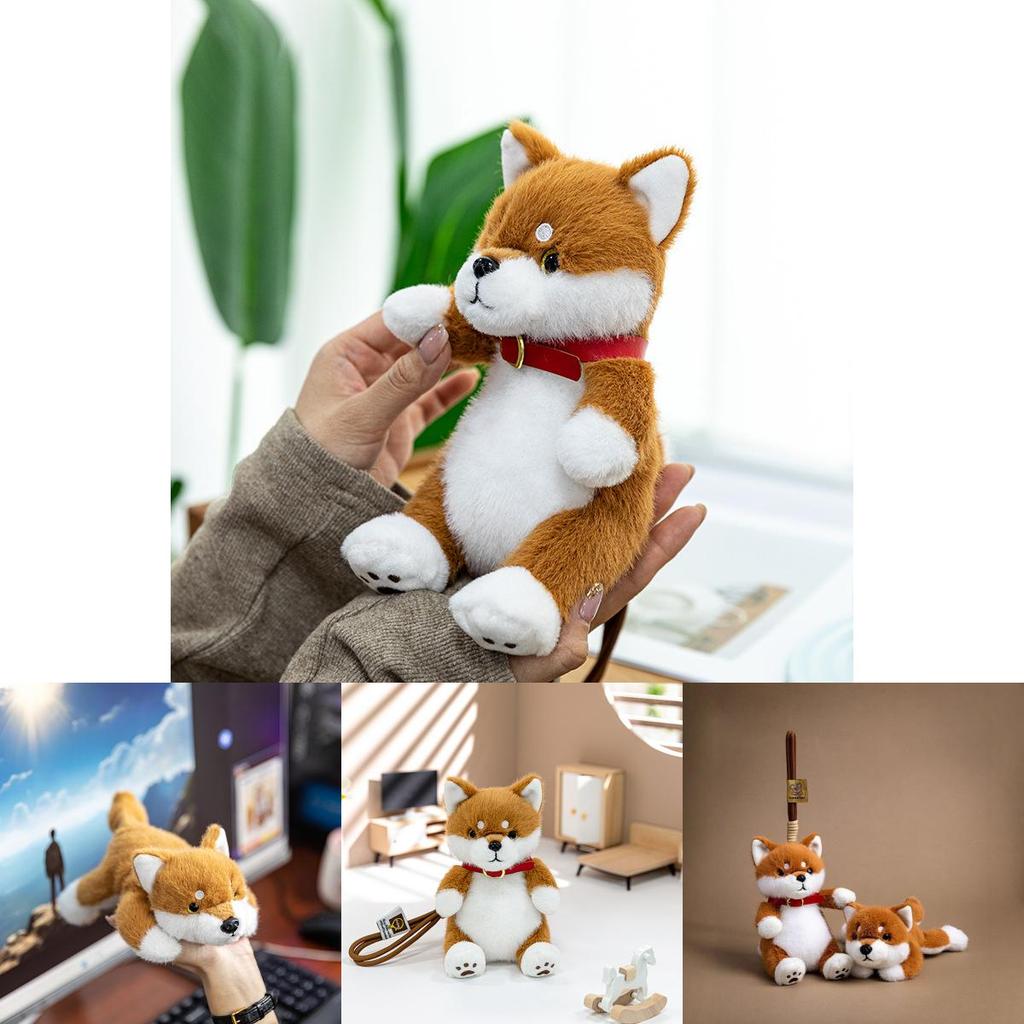 Plyšový přívěsek na klíče Shiba Inu z měkkého krátkého plyše pro děti a sběratele
