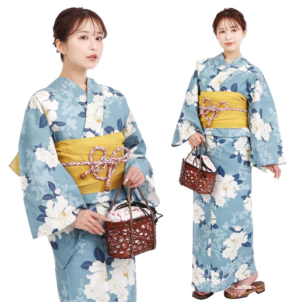 [Fuuka] Fuuka Yukata and Heiko Obi (Sash) 2-Piece Set, Women's Free Size (Heiko ObiMade in Japan) (X2317B152, Free Size)