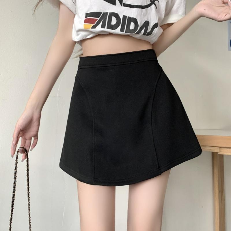 

Casual Design-forward Slimming All-match Versatile Style Grey Casual Sports High-Waisted Skirt A-Line Short Skirt Sports Leisure XS