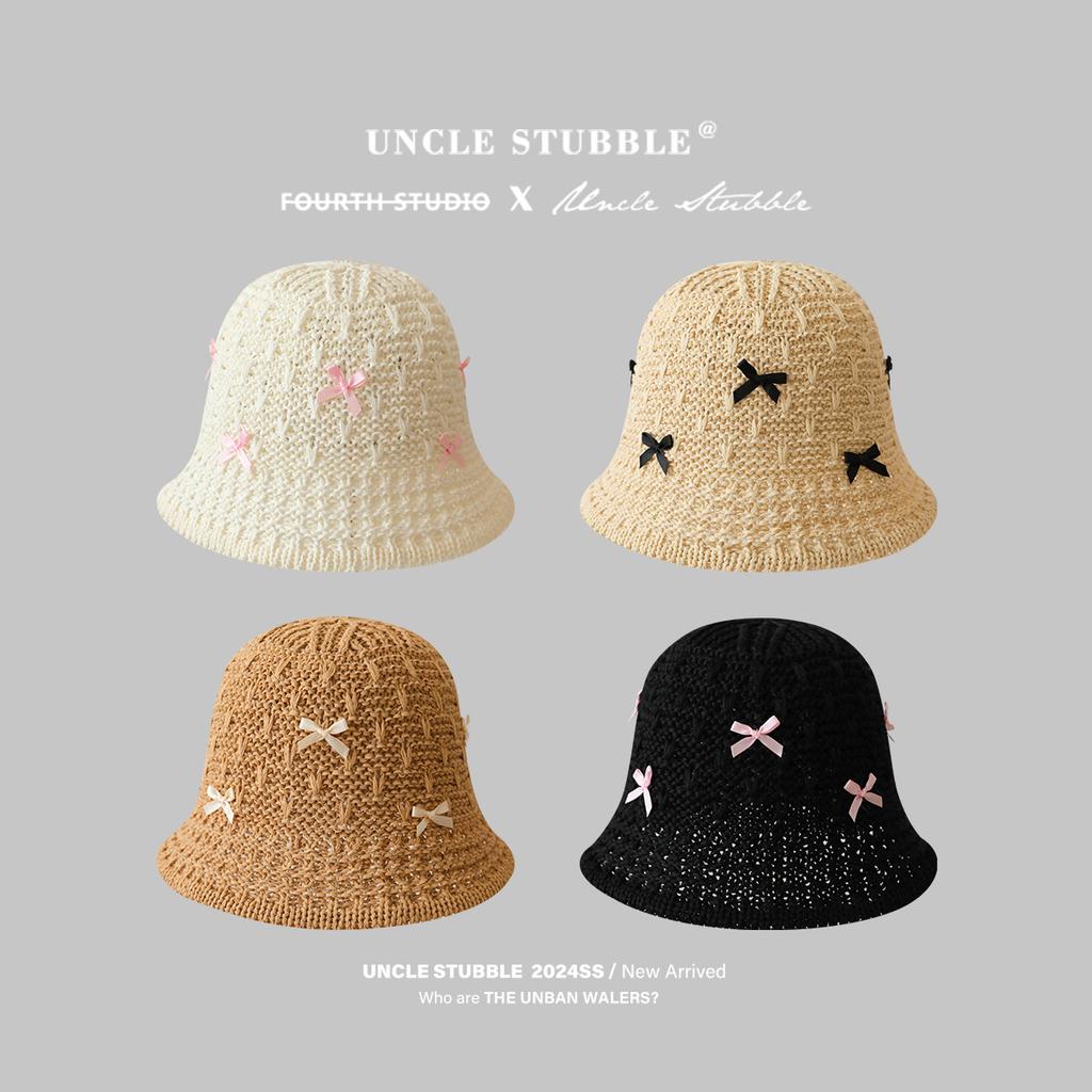 Korean Dongdaemun Butterfly Bow Straw Hat Girls Sweet Cute Fisherman's Beach Travel Sunscreen