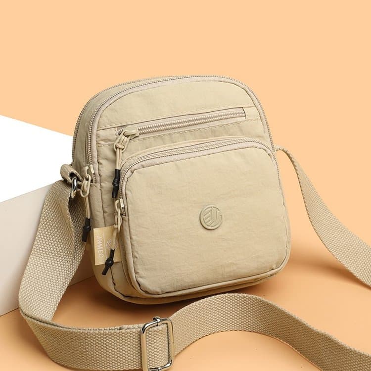 Borsa a tracolla da donna in nylon con tasche multiple