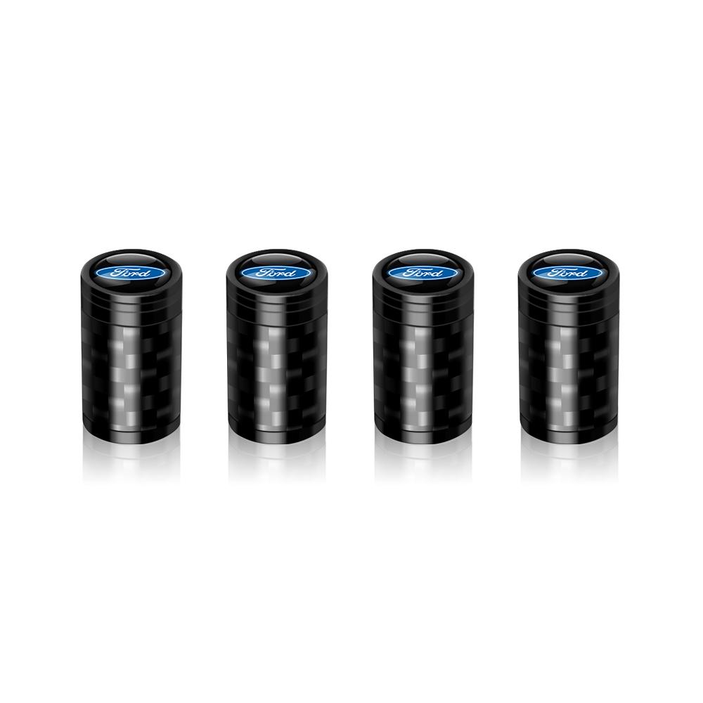 4Pcs Carbon Fiber Car Wheel Tire Valve Stem Air Cap Auto Decoration For Ford Fiesta Focus 2 Mk3 Mondeo Mk4 Ranger Kuga Mustang
