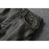 Chinese Size Vintage Green Genuine Cowhide Leather Pants Men Motorcycle Biker Leather Trousers Autumn Winter Men Leather Pants