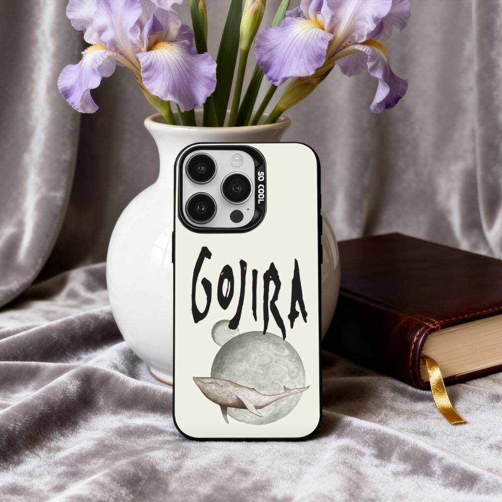 G-Gojira-A F-Fortitude-E Band Phone Case For iPhone17,16,15,14,13,12,11 Plus,Pro Max Black Candy silver phone case