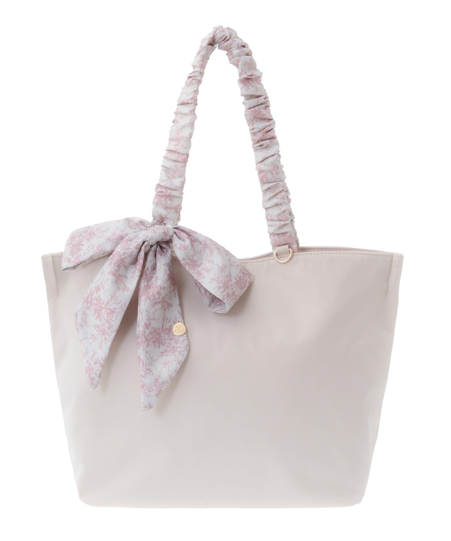 

de Apparel Flower Print Ribbon Tote Bag for Beige [Maison Fleur] Women, бежевий