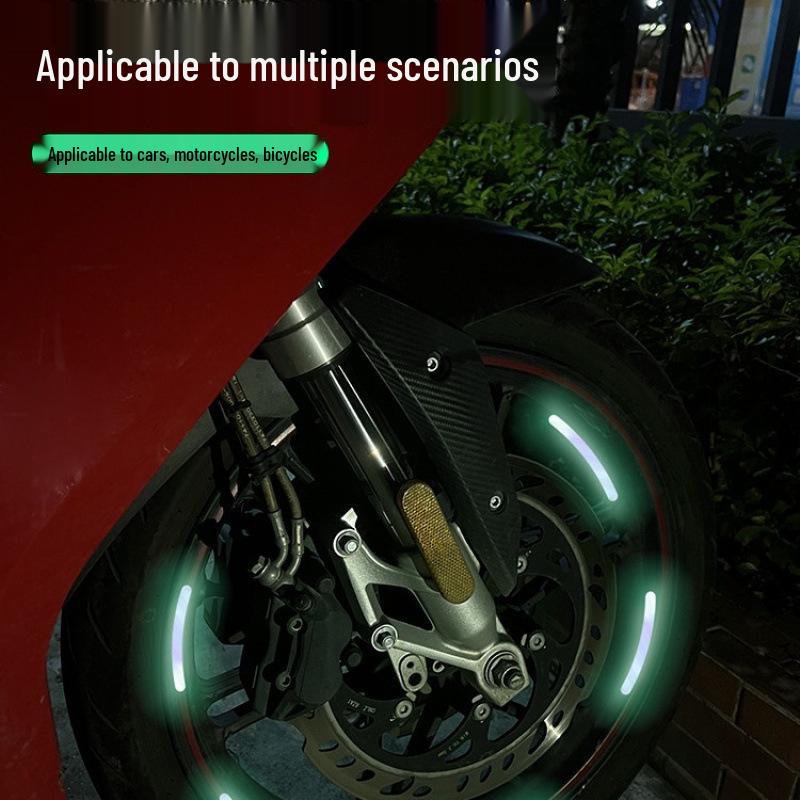 Colorful Luminous Tire Hub Reflective Stickers for Electric Cars