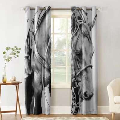 Animale Cavallo Tende da Finestra Tendaggi da Cucina Pannello Decorazioni per la Casa Tende per Soggiorno Tende per Camera da Letto