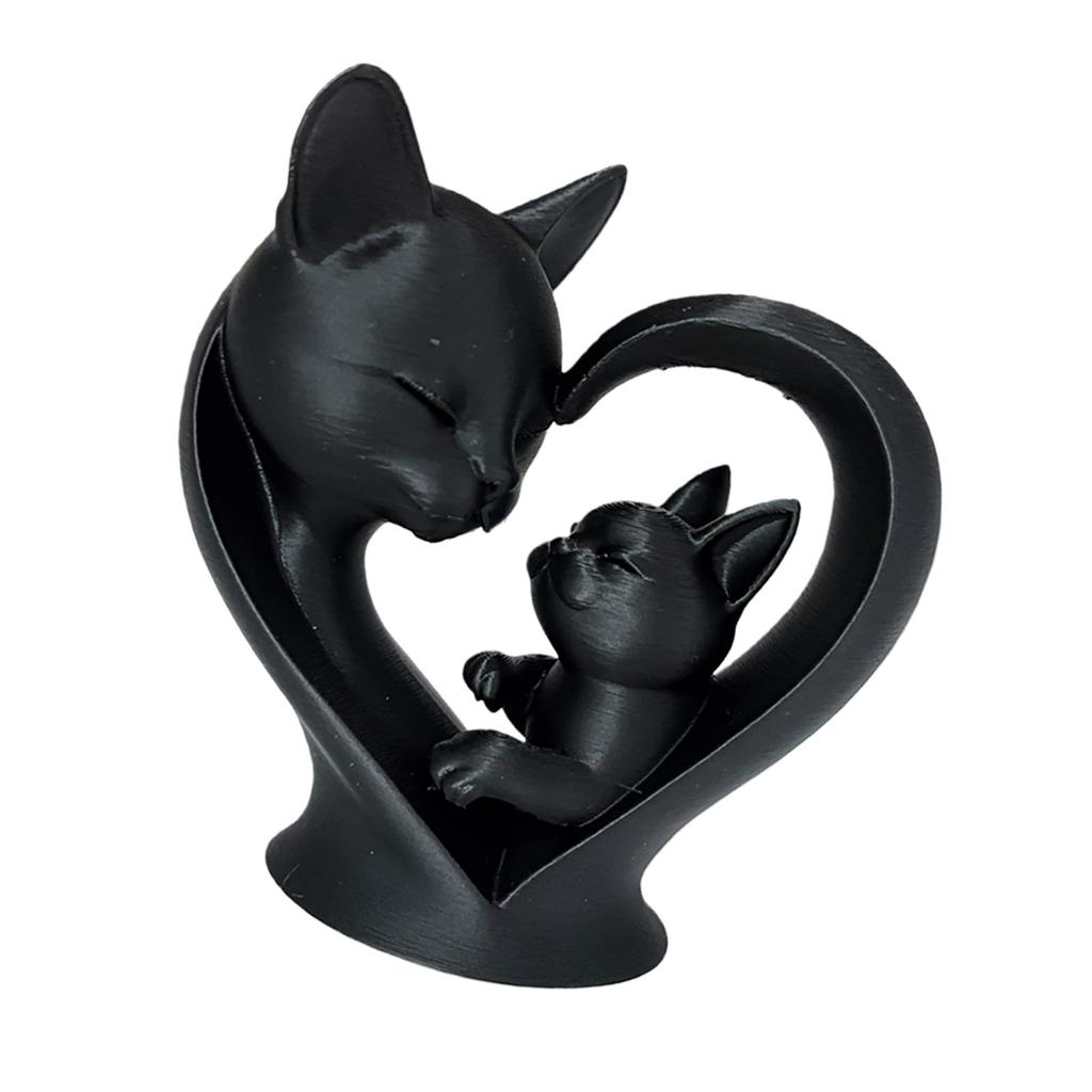 Mother and Child Cats Statues Animal Sculptures Cats Figurines Ornament for Living Room,Bookshelf,Side Table Decorations