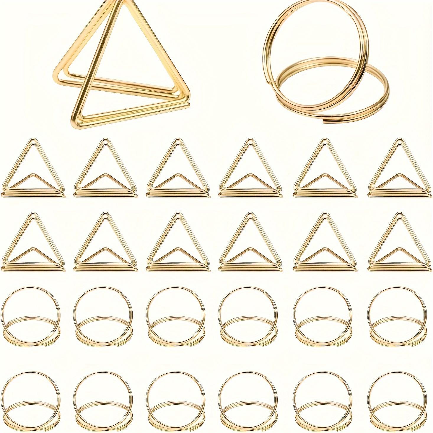 

40 шт. держатель для карточек на стол, мини-металлический держатель для фотокартины, украшение для свадебного стола(20 шт. Круглые + 20 шт. Треугольные) 40pcs