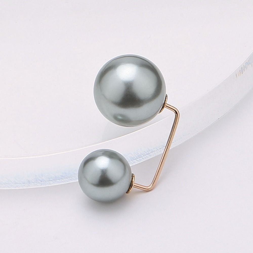 Romantic Waist Buckle Sweater Pin Bending Jewelry Gray Anti-Exposure Brooch Shawl Buckle Pearl Brooch Waist Tightening Brooch