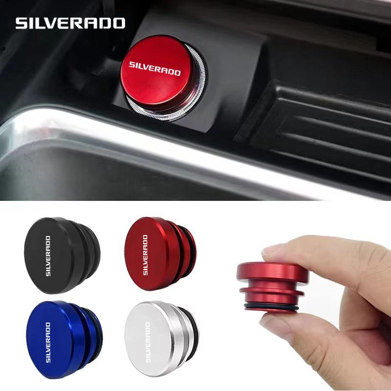 Alloy Universal Car Cigarette Lighter Cover Logo Button Cap For Chevrolet Siverado Logo Anti Dust Decorative Interior Accessorry