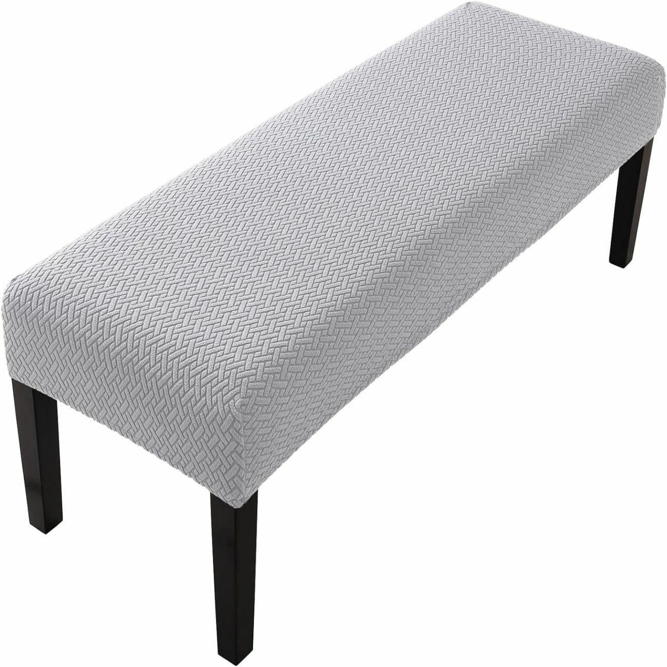 Long Grid Jacquard Household Dust-proof Bench Cover Stretch All-inclusive Piano Stool Covers for Home Decor Leisure Bench Cover светло-серый 16240₽