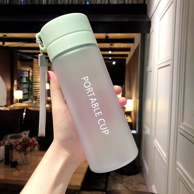 

600/800ML Fashion Round Frosted Plastic Water Bottle BPA Free Portable Tea Strainer Large Capacity Sport Transparent Water Cups 600ml