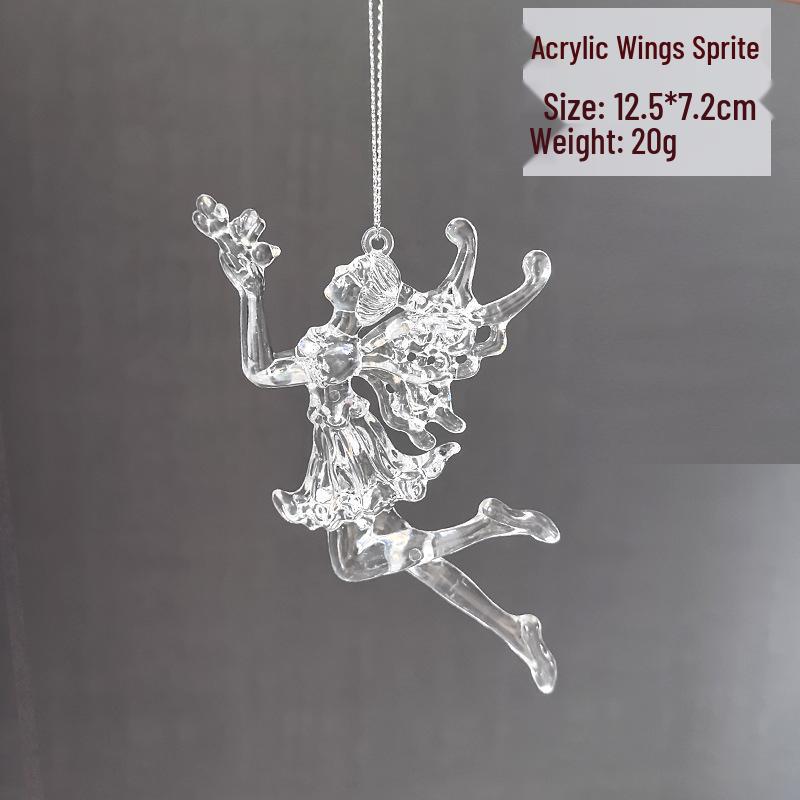 Ornament de Crăciun Fulg de Nea: Gheață Acrilică pentru Decor de Sărbători sau Instalație de Nuntă, Alb Transparent