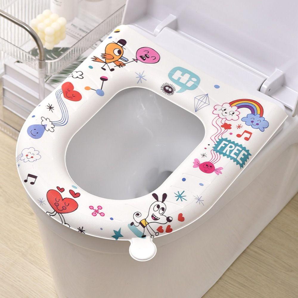 

Waterproof Toilet Seat Cushion Cartoon Closestool Mat Cute Toilet Pad Bathroom Style D