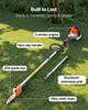 Gas Pole Saw, 25CC 2 Stroke Gas Powered Pole Saws with 20.3 cm Cutting Bar, Cordless Tree Trimmer with 650ml Fuel Tank, 2 to 2.74 m Extendable,
