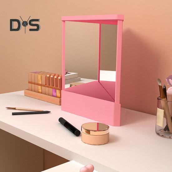 Non-Reversing True Makeup Mirror High Clarity Desktop Vanity Mirror Men Women Precision True Image Inverted Standing Cosmetic Mirror