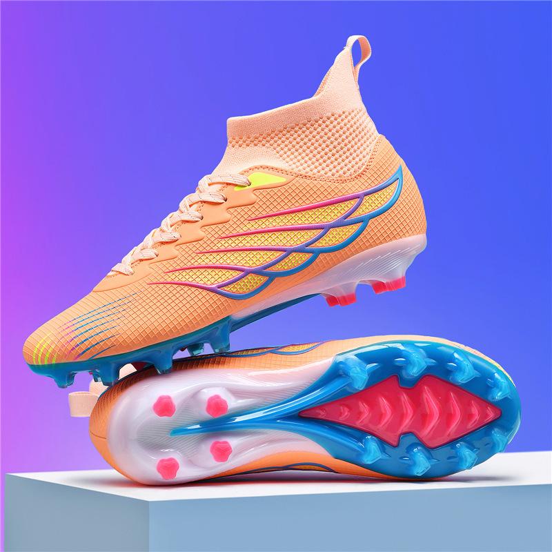 Youth Training Shoes Men'S High Top Football Shoes Large Size Sports Grass Outdoor Spike Competition