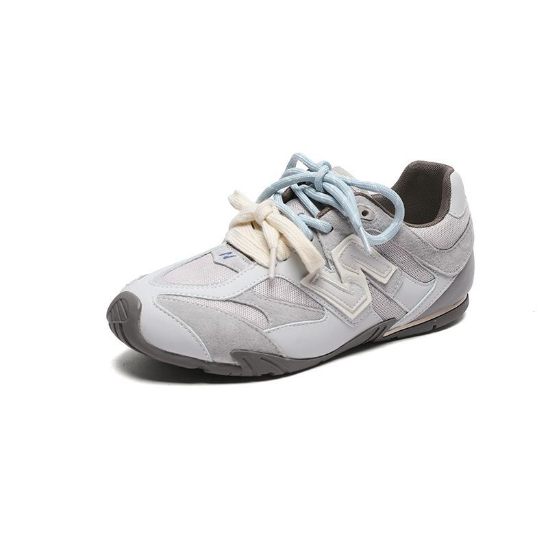 Retro women's spring and summer casual sports racing shoes flat-bottomed versatile leather comfortable
