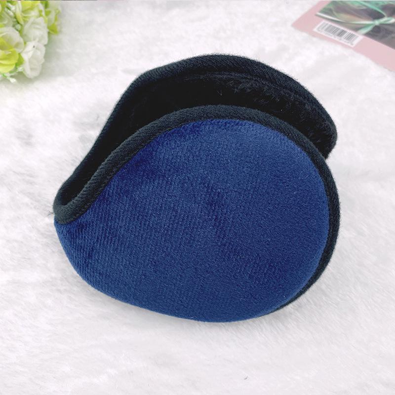 Men's Plus Velvet Thick Plush Winter Ear Warmers with Solid Color Rear-Worn Design for Cold Protection
