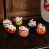 Japanese Ceramic Maneki-neko Lucky Cat Wobbling Figurine Bedroom, Living Room, Study Desk Decorative Ornament