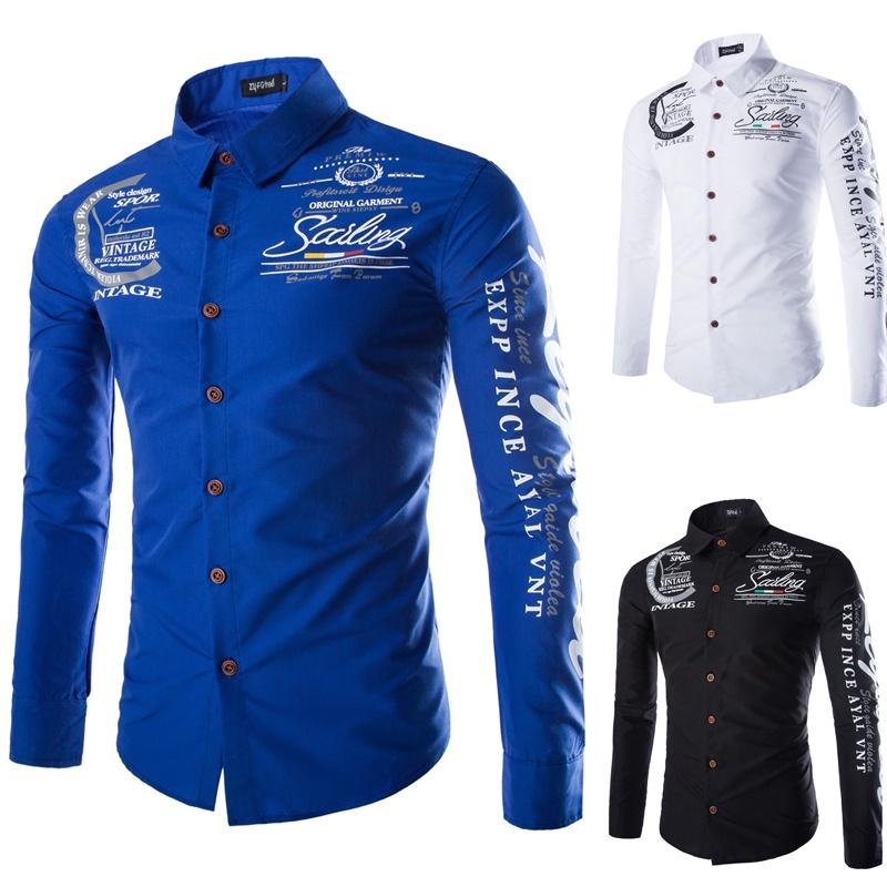 

Новая осенне-зимняя мужская рубашка с принтом, повседневная рубашка с длинным рукавом