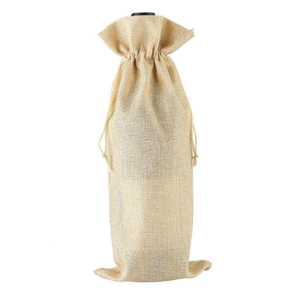 750ml Gift Burlap Linen Party Decoration Wine Bags Wine Bottle Covers Packaging Bag Champagne Pouch