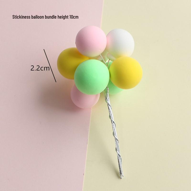 Multicolor Macaron Balloons Cake Toppers - Polymer Clay Foam for Kids' Birthday Decorations