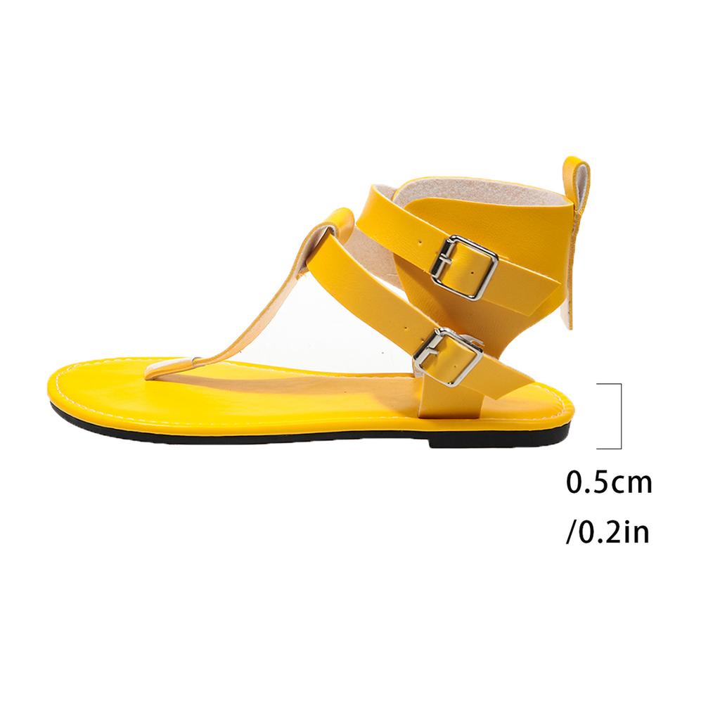 Women Sandals Summer Roman Style Flats Shoes Solid Color Casual Beach Flip Flops Sandals Women Shoes for Women