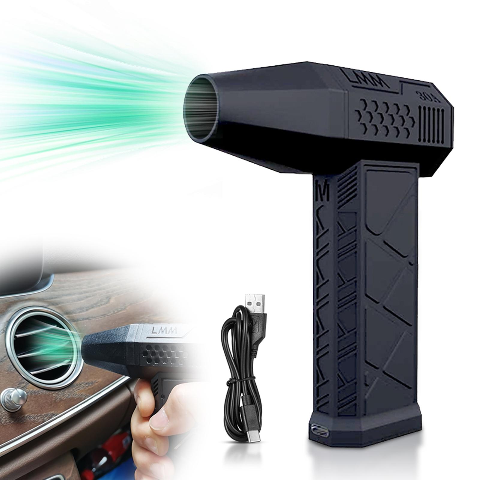Electric Air Duster 130000RPM Compressed Air Duster Speed Adjustable Turbo Fan Built in 3000mAh Rechargeable Battery чёрный