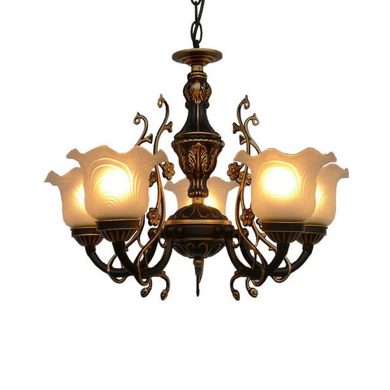 Living Room Pendant Light with Full Spectrum Eye Protection Retro Luxury and Grand Countryside Lighting Fixtures Bedroom and Dining Room Lights
