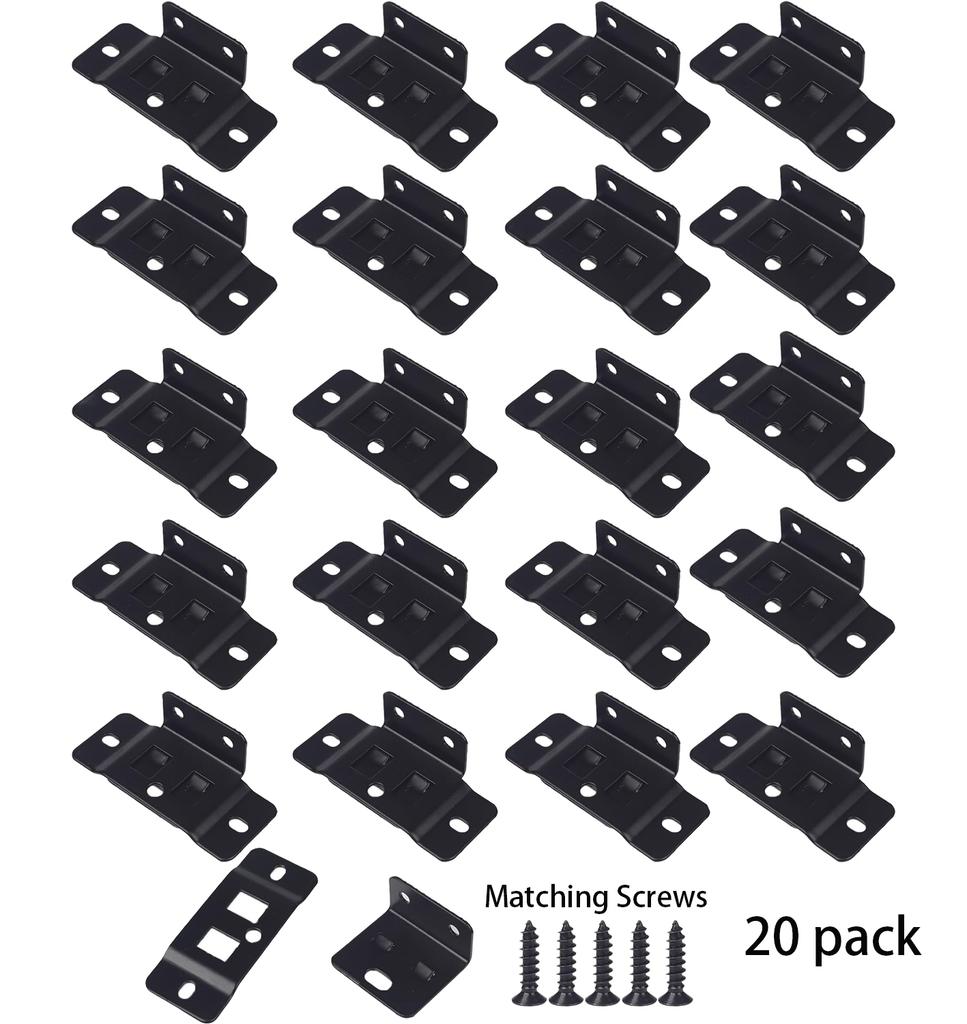 Thickened L-Shaped Metal Corner Brace 90 Degree 2-In-1 Interlocking Furniture Connector Bracket With Screws 10/20 Pack