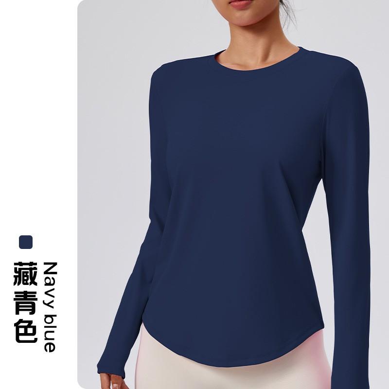 Womens Long Sleeve Yoga Top Breathable Quick Dry Fitness Pullover Pilates Workout Gym Training