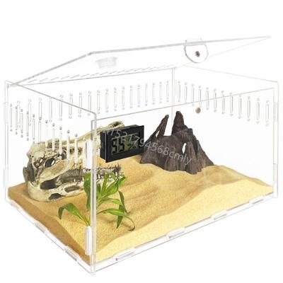 Insect Breeding Case Reptiles Clear Feeding Box Good Ventilation Acrylic Habitat for Centipedes Spiders Snake 6XDE
