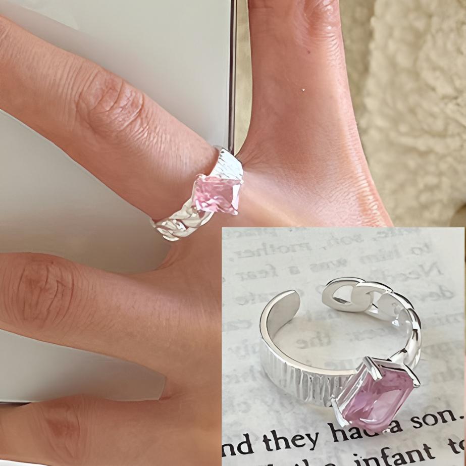 925 Sterling Silve Green Crystal Geometry Ring Square Retro Sweet Jewelry Birthday Gift Dropshipping