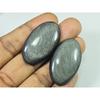 40-40MM AAA Obsidian Argintiu Piatră Ovală 2 Buc Cabochon Piatră Prețioasă Liberă 82Cts. SK-4120