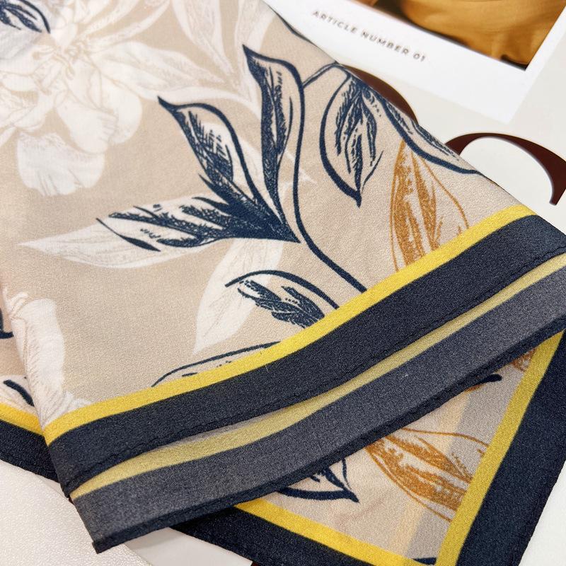 Temperament Peony Double Crepe Silk! French Rose Mulberry Silk Scarf Women'S Versatile Long Scarf Scarf