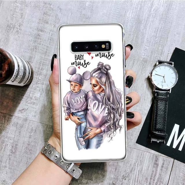 Super Mom Baby Fashion Girl Phone Case For Samsung Galaxy S20 Fe S10 Plus S21 S22 S23 Ultra S10e S9 S8 S7 Edge Fundas Cover Coqu