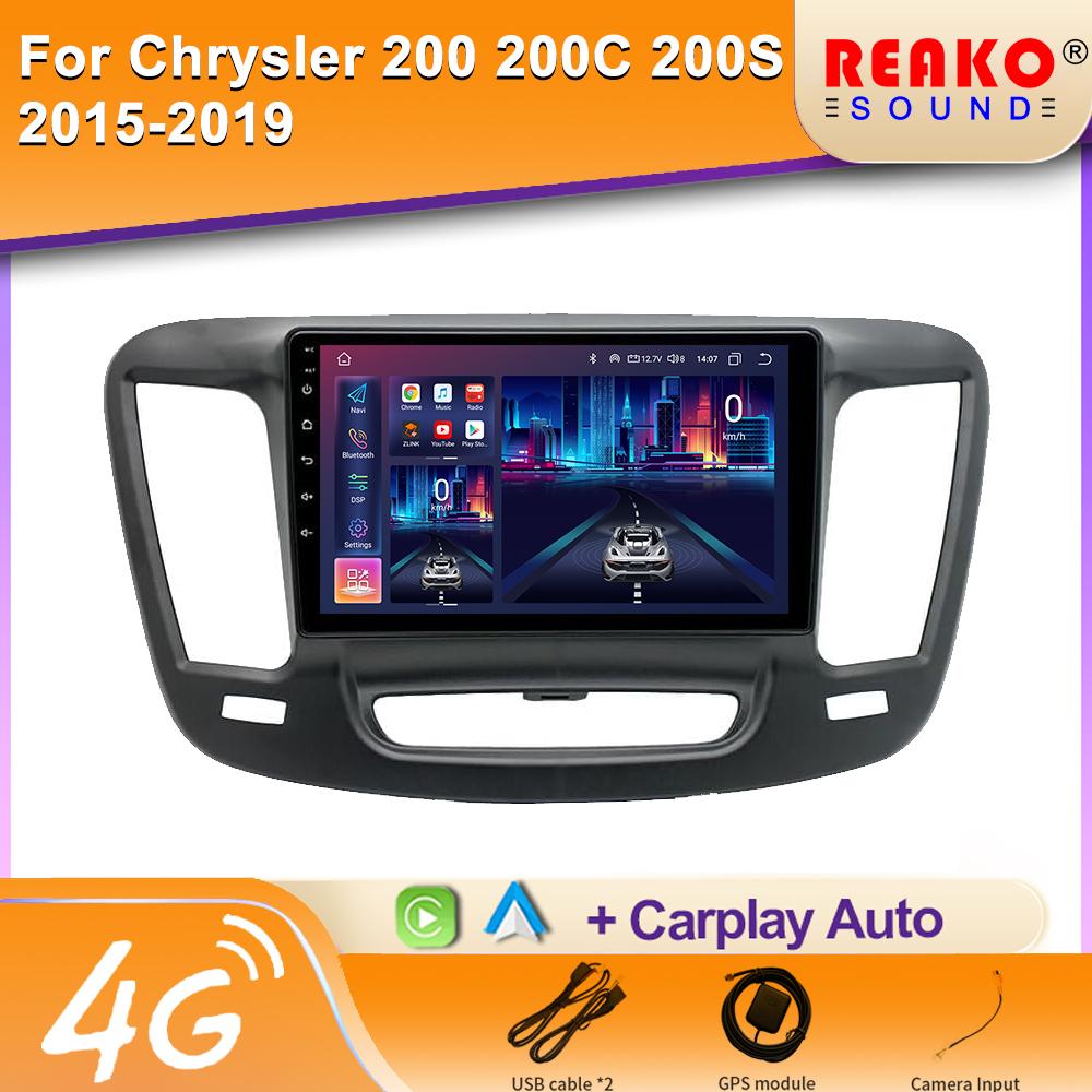 Auto Android Android Pro  Chrysler 200 200C 200S 2015 - 2019 Autorádio Přehrávač Bezdrátový Android Auto Carplay Mirror Link DSP