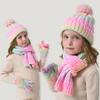 Nowy zimowy zestaw: czapka, szalik, rękawiczki 3-10 lat Ciepła czapeczka dla malucha Wiatroszczelny pogrubiony komin Dziecięcy outdoor