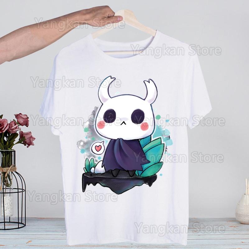 Hollow Knight Ghost Knight Game Skull T Shirt Fashion Tshirt Summer Mens Novelty Short Sleeve T-shirt Men Funny Tops