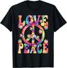 Love Peace Tie Dye Hippie Graphic T-Shirt Retro 60s 70s Trip Casual Men's Tee