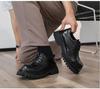 Men's British Style Round Toe Brogue Lace-up Height-Boost Business Casual Shoes