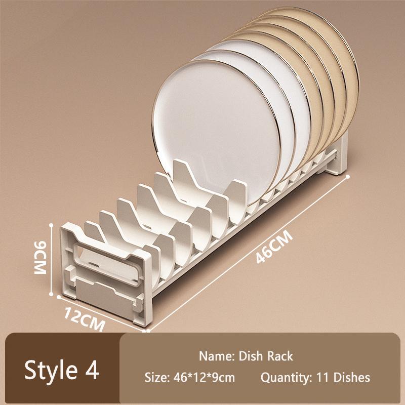 HeM Telescopic Dish Plate Drying Rack Bowl Pot Lid Storage Holder Adjustable Kitchen Organizer Drawer Separated Dish Drying Rack