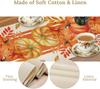 Fall Pumpkin Maple Leaves Linen Table Runner Holiday Party Decor Washable Kitchen Dining Table Runner Autumn Decorations